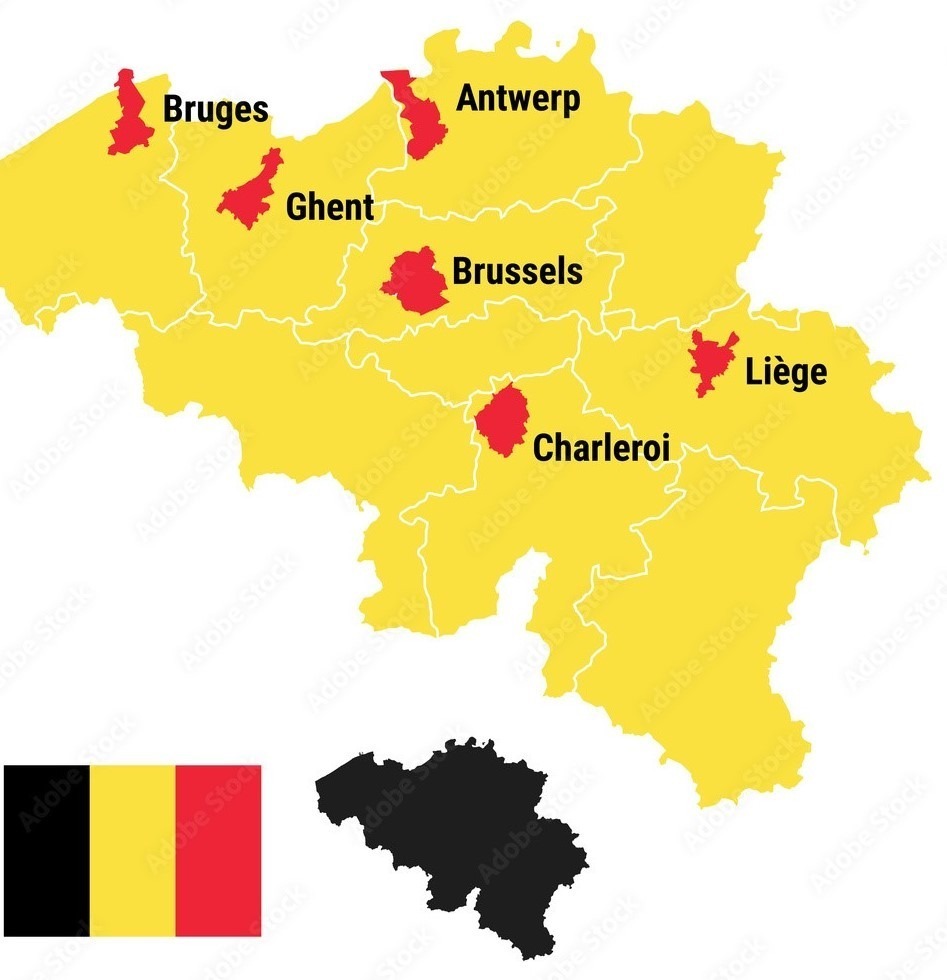 Mappa del Belgio